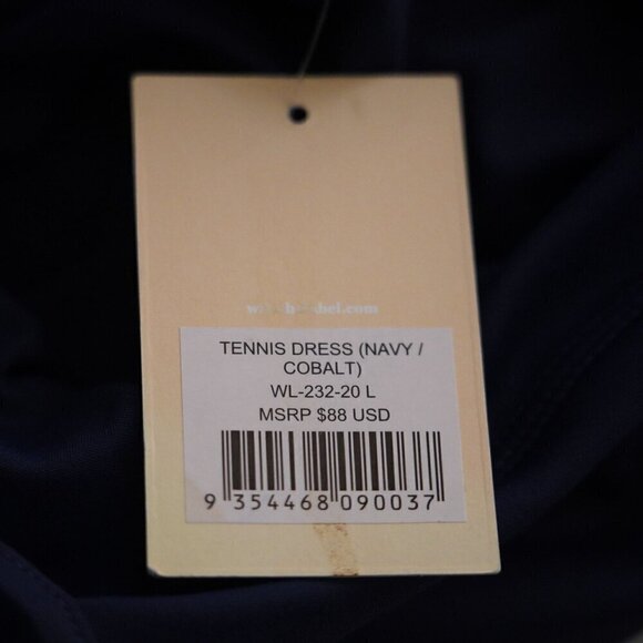 NWT Wilo the Label Tennis Dress in Cobalt/Navy Blue Large Strappy lined - Picture 11 of 13